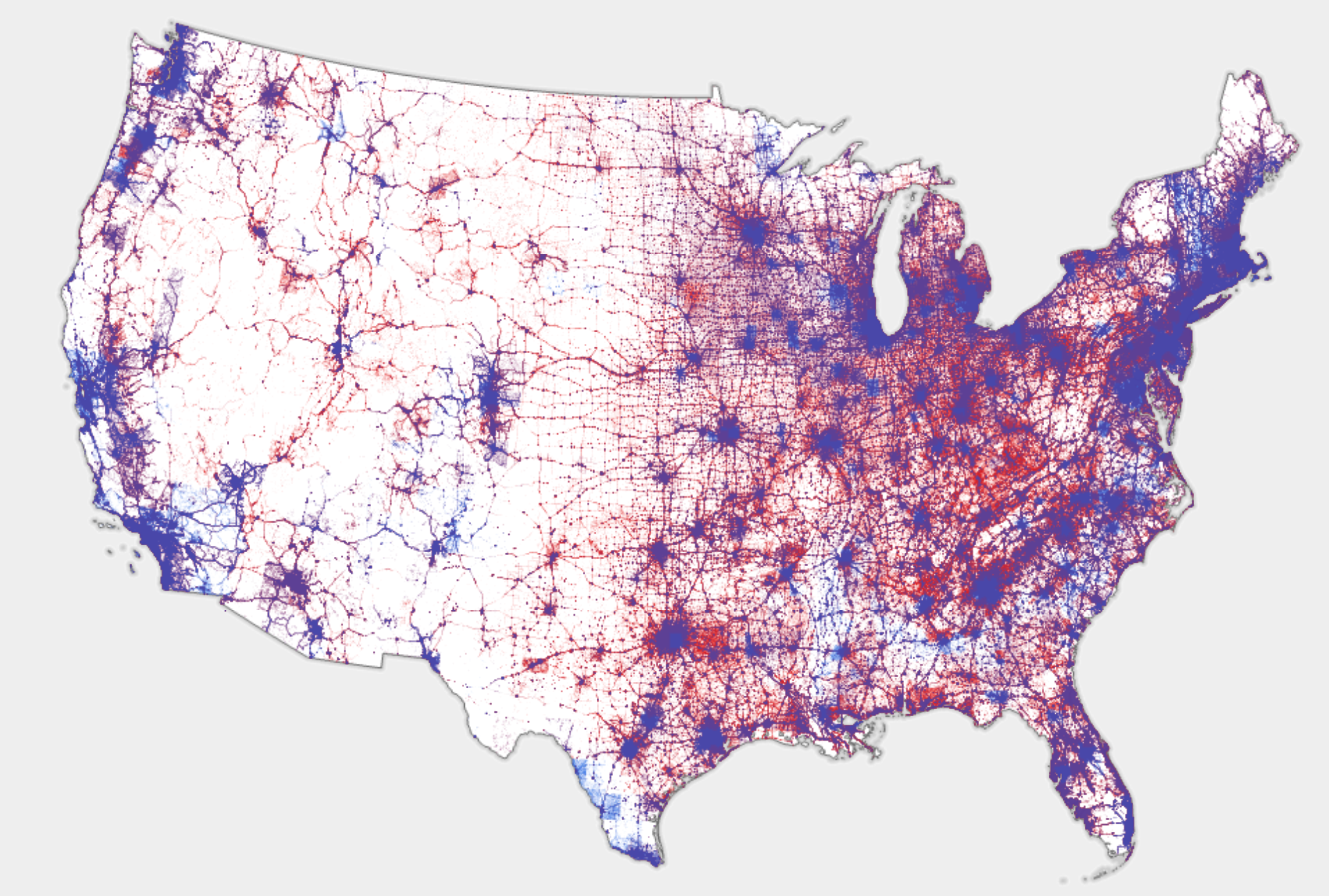 A dasymetric dot density map by Kenneth Field